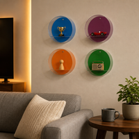 Étagère murale moderne en acrylique avec montage facile pour la décoration de bureau ou d'entrée
