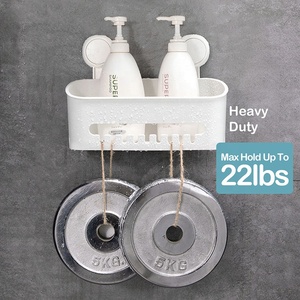 Multifunctional No Drill Bathroom Organizer Square Wall Mounted Vacuum Suction Cup Basket <strong>Hanging</strong> Storage Shelf for <strong>Shower</strong> <strong>Caddy</strong> - Product Image 4