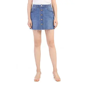 Высокое качество, OEM ODM, новый дизайн, горячая распродажа, тонкая талия, повседневные женские джинсовые юбки, джинсовая юбка