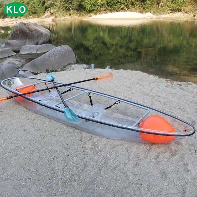 I produttori ocean custom 2 persone vedono attraverso il viaggio in plastica trasparente in canoa sedersi all'interno del kayak trasparente in vendita