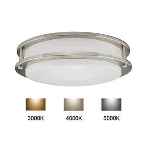 LED Ceiling light 3CCT 5CCT triac dimming ip44 15W 25W 1700lm with ETL CUL listed wall lamp Brushed Nickel for damp location