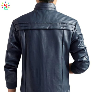 <span class=keywords><strong>Chaqueta</strong></span> de cuero PU para <span class=keywords><strong>hombre</strong></span> al por mayor, abrigo formal de invierno personalizado con cuello alto y procesamiento de revestimiento - Product Image 2