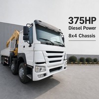 Grue à bras articulé pliable 14T montée sur camion, marque TOP, châssis 8x4, rotation à 360 degrés, robuste pour la construction