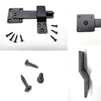 Loquet de portail robuste, loquet de porte de grange avec barre pivotante et plaque de fixation, en acier au carbone noir mat pour portail en bois