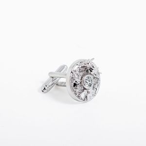 Gemelli rotondi con zircone in acciaio inossidabile creativi per gemelli da uomo e da donna - Product Image 6