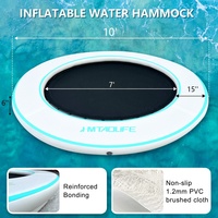 Vente chaude été lac mer eau amusant nager île tapis d'air bateau quai flottant gonflable plate-forme flottante avec pompe