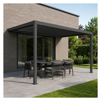 Pergola murale extérieure à lames orientables en aluminium, pergola bioclimatique, auvent de jardin, gazebo, pergola pour cour et terrasse