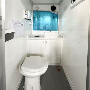 Remolque de baño móvil de casa pequeña prefabricada con estructura de acero ligera Toile de aluminio doble portátil - Product Image 5