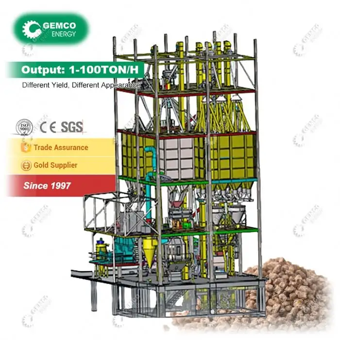 Impianto completo automatico di Pellet di mangime per pollame per bovini per la produzione/lavorazione di polli, polli da carne, mucche, capre, bestiame, Pellet di foraggio per suini