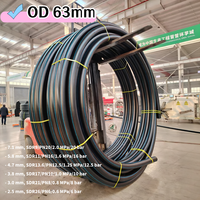 Tubería de Suministro de Agua de HDPE de 63 mm PN10 PN16, Tubería de Presión de Polietileno PE100 para Agua Potable, Sistema de Tuberías Subterráneas