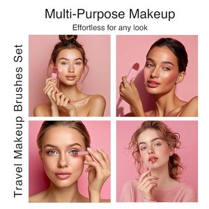 Hot Selling Popular High Quality Pink Makeup Tools Makeup <strong>Mirror</strong> and Makeup Brush <strong>Set</strong> Eyeshadow <strong>Set</strong> 5 in 1 for Girls - Product Image 4
