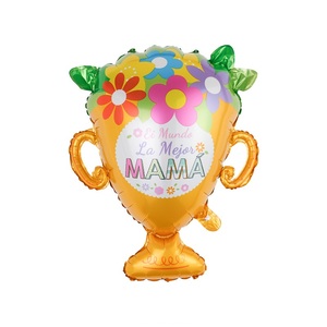 Palloncini per la Festa della Mamma, Decorazioni per Feste, Cesto di Fiori Rosa, Vaso <span class=keywords><strong>a</strong></span> Cuore, Grembiule, Scatola Regalo, Palloncino in Foil ad Elio, Ti Amo Mamma - Product Image 3