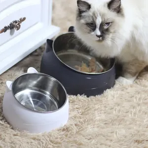 1 pièce, gamelles modernes automatiques en acier inoxydable et plastique réglables pour animaux de compagnie, pour chats et chiens, capacité de 200 ml - Product Image 3