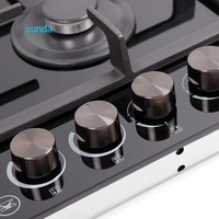 Xunda Made in China Nouveaux appareils de cuisine de style Cuisinière à gaz et électrique mixte intégrée Panneau en verre noir 4 brûleurs Cuisinière combinée