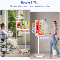 Téléviseur portable LCD Android 27-32 pouces pour diffusion en direct TikTok, avec caméra, rechargeable, sur pied, pour intérieur