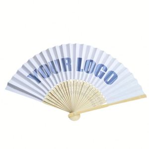 Fabricants de ventilateurs pliants personnalisés avec impression d'images, photos, logo, texte, code QR pour créer une carte, publicité pliable - Product Image 1