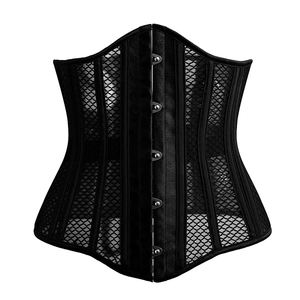 Corset amincissant <span class=keywords><strong>médiéval</strong></span> d'été à 26 baleines en acier, 2 pièces, avec gaine de taille détachable, haut corset ajouré et respirant - Product Image 1