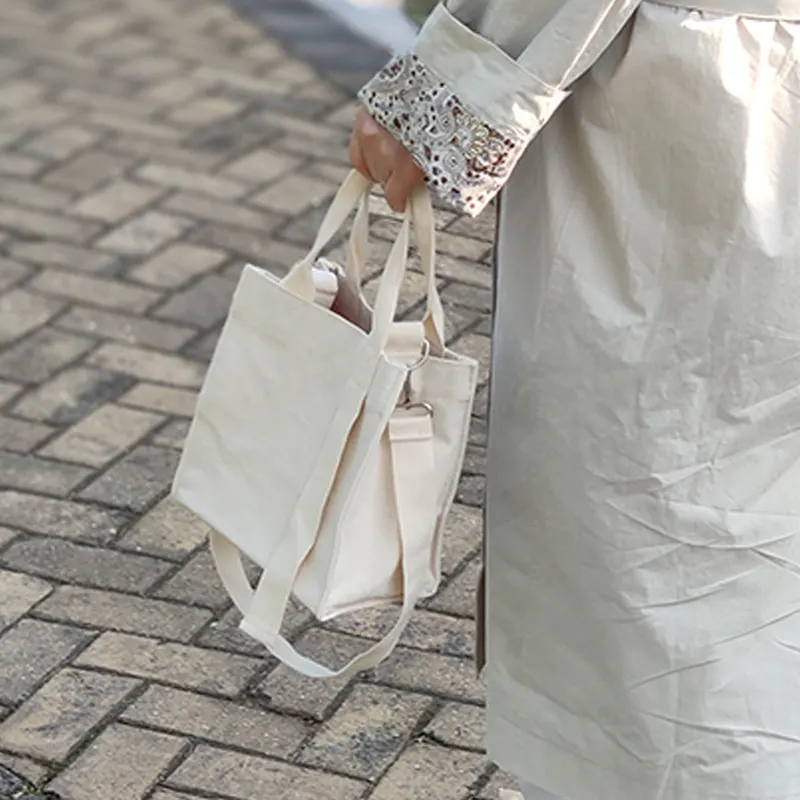 Wholesale Korean INS Style Small Canvas Pouch Promotional Custom Student Cotton Shopping Organic Handbag