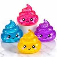 Jouet Squishy Mignon en Forme de Crotte Importé du Zhejiang, Modèle AK-007 en Caoutchouc TPR à Rebond Lent Anti-Stress, Paillettes Aurore Adorables, Unisexe, Tous Âges