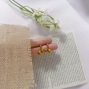 Pendientes de Moda de Acero Inoxidable 316L, Chapados en Oro de 14k y 18k, Pendientes Finos con Forma de Cereza para Mujer - Product Image 3