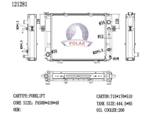 POLAR 121281 Radiator sistem pendingin mobil, untuk Toyota talift/4K.5K KOMATSU FD20 suku cadang otomotif