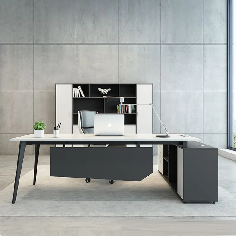 Mesa de oficina con marco de Metal, muebles de oficina personalizados, venta directa de fábrica