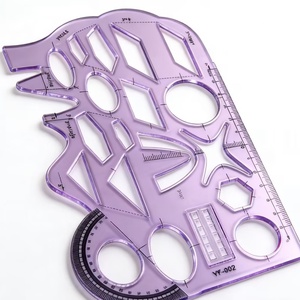 Regla de Plantilla Geométrica de Plástico Funcional Personalizada de Fábrica China al por Mayor, Regla de Plantilla de Dibujo Escolar para Estudiantes - Product Image 6