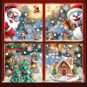 Nuovi <span class=keywords><strong>Adesivi</strong></span> <span class=keywords><strong>Natalizi</strong></span> <span class=keywords><strong>per</strong></span> Vetri con Motivo Casa del Gatto e Fiocchi di Neve <span class=keywords><strong>per</strong></span> Negozi e Centri Commerciali - Product Image 2