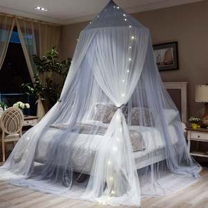 Double Layer Elegant Hanging Mosquito Net Embroidery <b>Lace</b> Translucent Dome Bed <b>Curtain</b> for Double Bed - Product Image 3