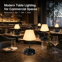 Lampe de table LED sans fil rechargeable noire flexible, étanche, tactile et à intensité variable pour extérieur, restaurant, bar, bureau - Vente en gros