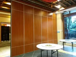 Panel partisi dinding geser kayu akustik panel kayu lipat untuk kantor