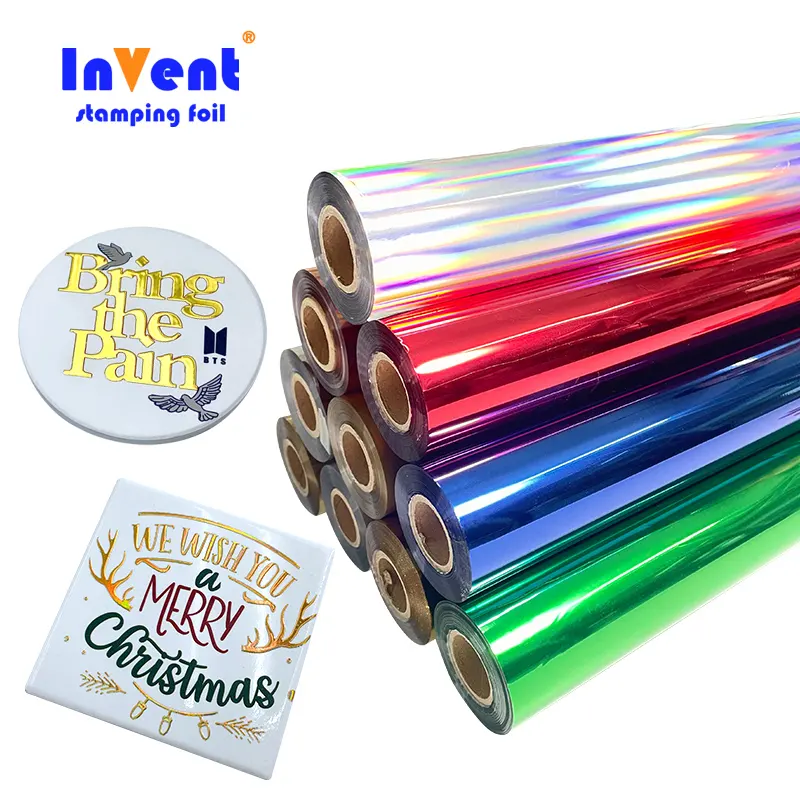 Venta caliente de 64CM, pegatinas de cristal, lámina de estampado en caliente de laminación, barniz UV digital 3D, lámina de estampado, rollos de lámina de oro de fábrica