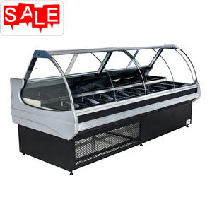 Cửa hàng bán thịt đường cong cửa kính Tủ đông thịt máy làm lạnh hiển thị tủ lạnh Máy làm lạnh để bán - Product Image 5
