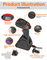Lecteur de codes-barres sans fil BT haute vitesse TPD20BG 1D/2D avec capteur CMOS et base de numérisation automatique pour systèmes de point de vente de supermarchés – En stock