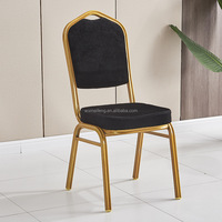 Chaise de salle à manger en métal et velours, empilable, confortable, de style antique, pour hôtel et usage commercial, fabriquée sur mesure en usine