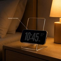 Support de téléphone moderne en acrylique massif sans couture, épaisseur 3 mm, support de téléphone portable transparent en une seule pièce pour présentoir de bureau ou de comptoir