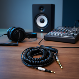 <span class=keywords><strong>Cable</strong></span> de Repuesto para Auriculares HD6 HD8 HD7 HD598, Diseño de Resorte, 1.5m, Revestimiento de PVC, Conductor OFC - Product Image 5