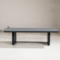 Table basse moderne en aluminium à lattes, antirouille, pour jardin, bord de piscine, hôtel, ferme, mobilier d'extérieur