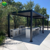 Livraison gratuite, abri d'auto motorisé en aluminium bioclimatique, gazebo et pergola de jardin, cadre enduit de poudre