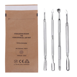 Commercio all'ingrosso <span class=keywords><strong>Autoclave</strong></span> dentale sacchetti salone per unghie sacchetto di sterilizzazione autosigillante 100x200mm usa e getta doppia carta Kraft per il calore secco - Product Image 1