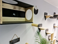 XIANGLONG Étagère murale griffoir pour chat en bois massif de haute qualité, hamac pour chat, arbre à chat, structure d'escalade murale 75x52x90cm Moderne