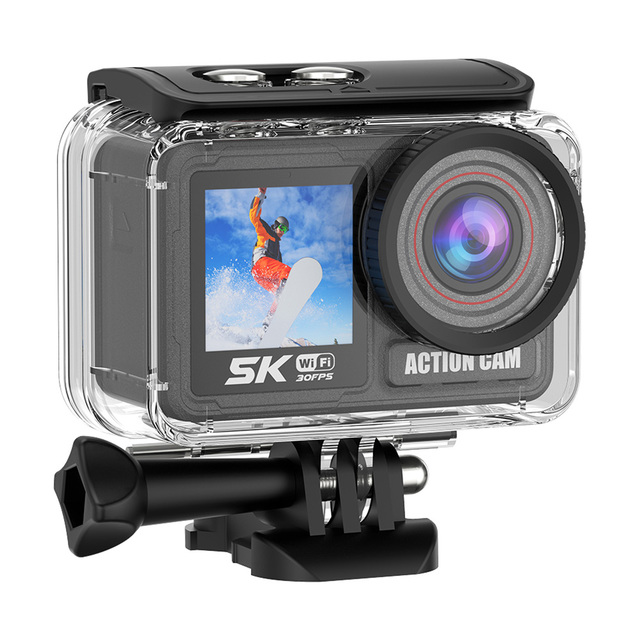 Action Camera with Remote M90TR 5K60fps 2.2" Touch Screen & Sub IPS 6-Axis EIS Pre-record Timer Vertical Video
