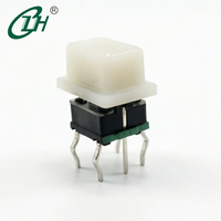 Interrupteur Tactile Mini Illuminé 7x7mm en Laiton 1NO, Tête Carrée 4 Broches, Montage sur PCB, Personnalisation de Bouts de Boutons avec Divers Logos