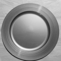 Assiette de restaurant de 13 pouces, Style européen, de qualité supérieure, ronde, dorée, Design Unique