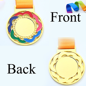 Medaglie premio personalizzabili da 65 mm con logo, nastro da collo, stile oro, argento, bronzo, per sport, accademie, qualsiasi competizione - Product Image 3