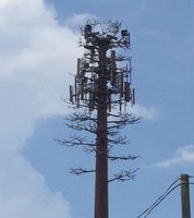 Torre de Comunicación Junhao Estética Camuflada Tipo Monopolo Biónico con Antena de Acero Angular para Telecomunicaciones Urbanas