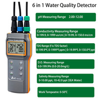 AZ-86032 6 in 1 Pengukur Kualitas Air PH Konduktivitas Salinitas TDS Pengukur Suhu D.O Tester Pengukur Oksigen Terlarut Optik