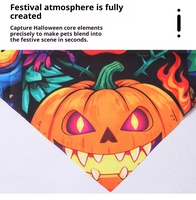 Bandana pour chien et chat, lavable, résistant à la décoloration, style à nouer réglable, décoration de cou pour animaux de compagnie pour les événements d'Halloween, OEM ODM