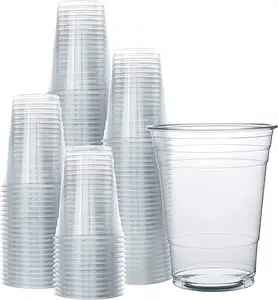 Produttori SJ all'ingrosso pp termoformatura bicchieri per acqua trasparente 16oz bicchieri di plastica usa e getta personalizzati di alta qualità