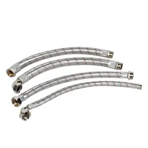 Automatic stainless steel 30/50/60cm Tap Connectors shower concrete sewage water pump Aluminium Braided flexible hose with elbow